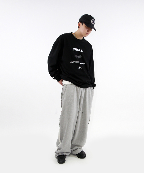 System Logo Tee Max Over Fit Лонгслив, Black