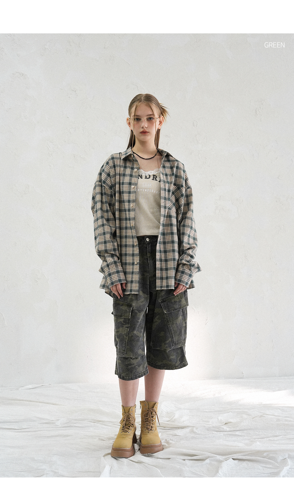 AVANDRESS ♥ Alton Overfit Check Shirt/追跡付 어반드레스(AVANDRESS) Alton Overfit Check Shirt BLUE