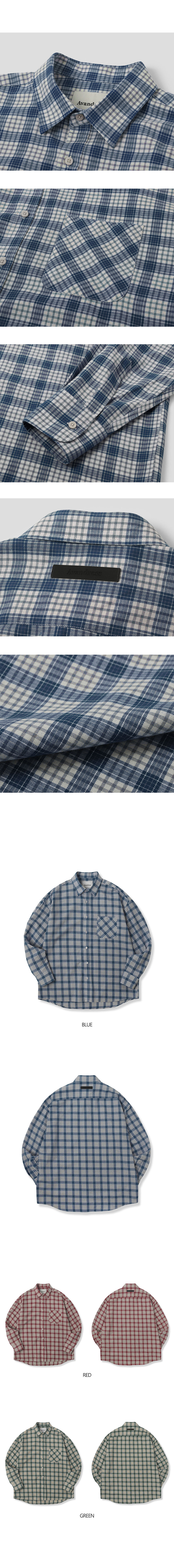 AVANDRESS ♥ Alton Overfit Check Shirt/追跡付 어반드레스(AVANDRESS) Alton Overfit Check Shirt BLUE