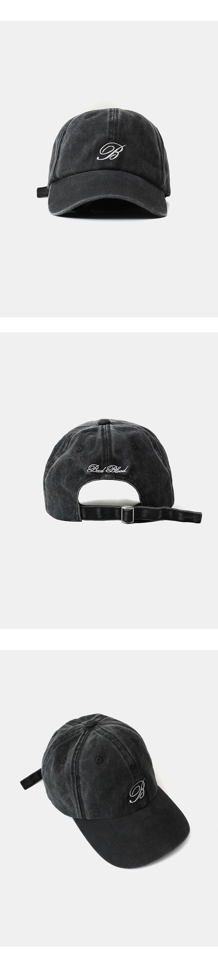 BADBLOOD ♥ Washed Classic Mini Logo Ball Cap MUSINSA | BADBLOOD Washed Classic Mini Logo Ball Cap - Black