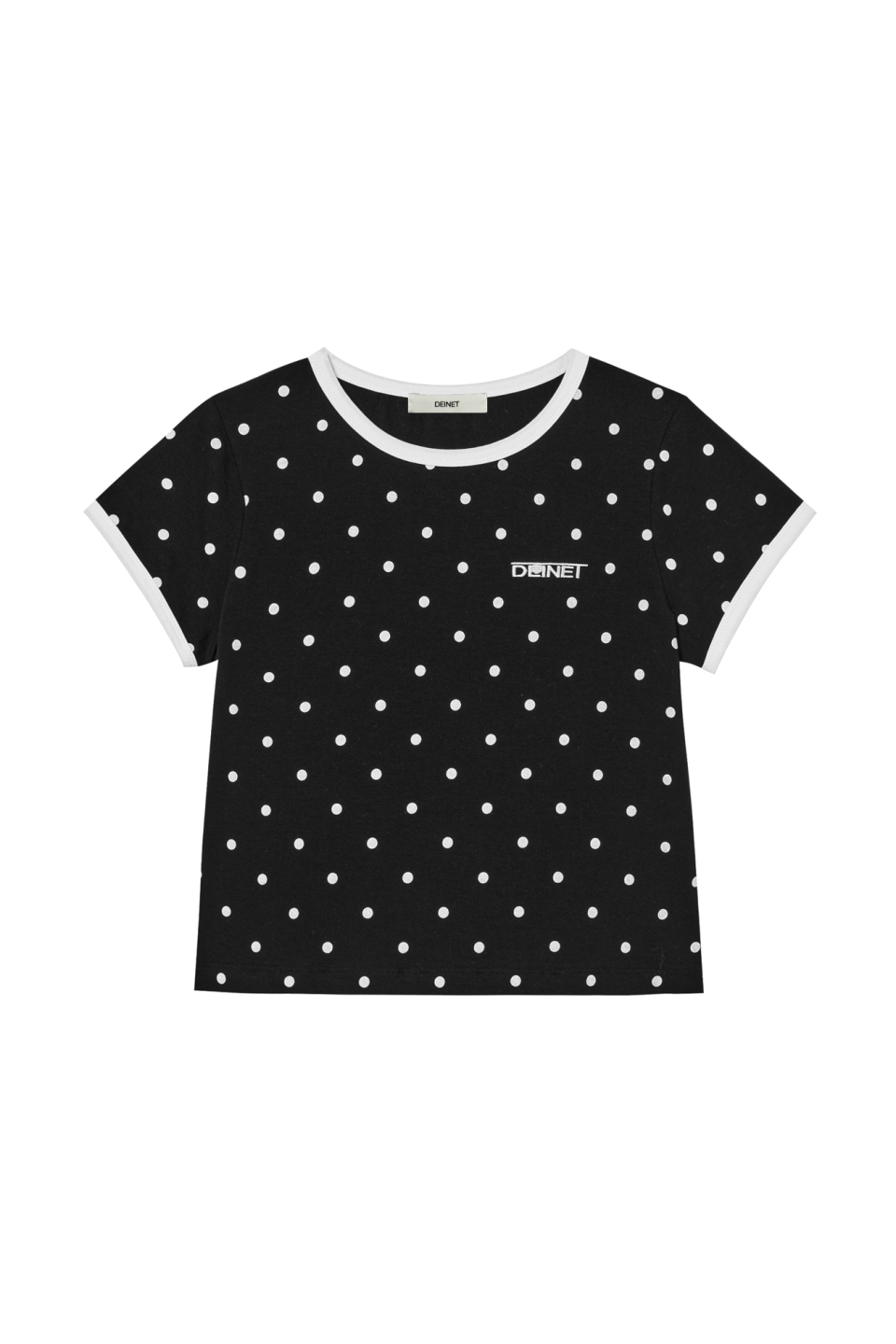 DEINET DOT RINGER T SHIRTS - 4 COLORS BLACK