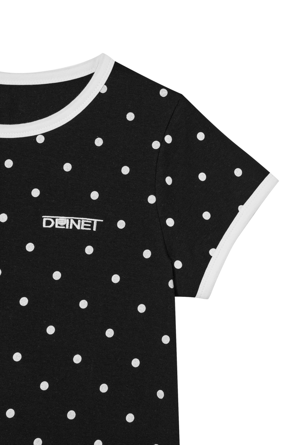 DEINET DOT RINGER T SHIRTS - 4 COLORS BLACK