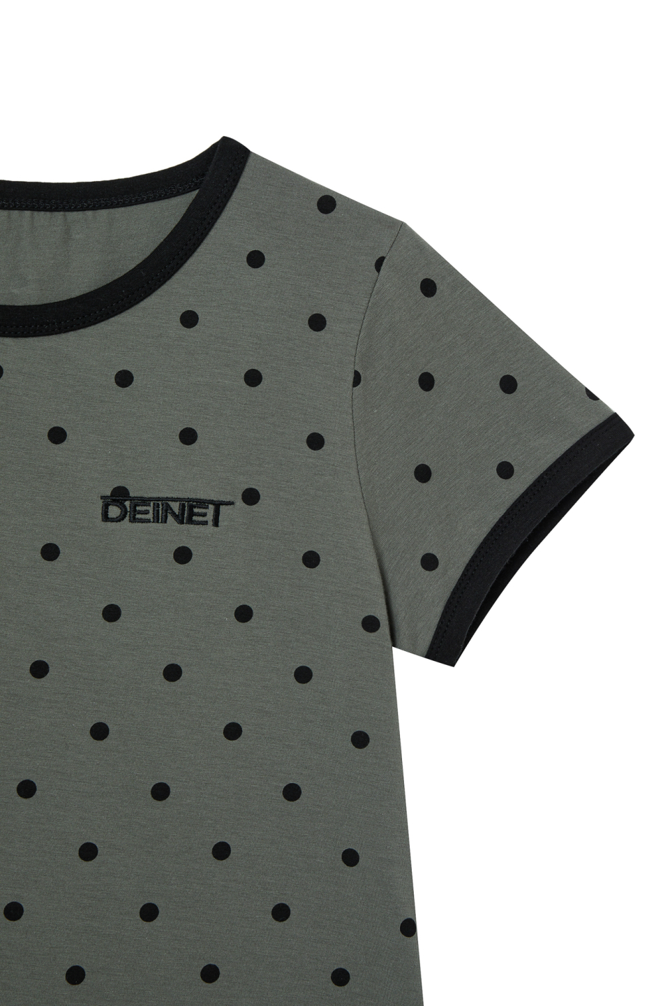 DEINET DOT RINGER T SHIRTS - 4 COLORS CHARCOAL