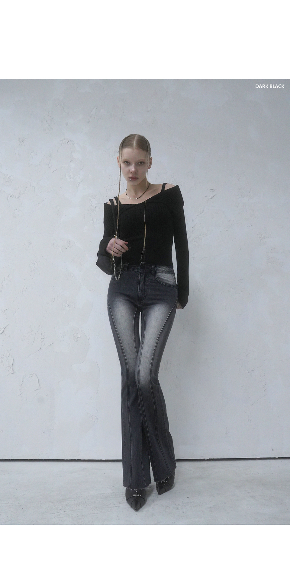 MUSINSA | AVANDRESS Thin Bootscut Pants WASHING BLACK