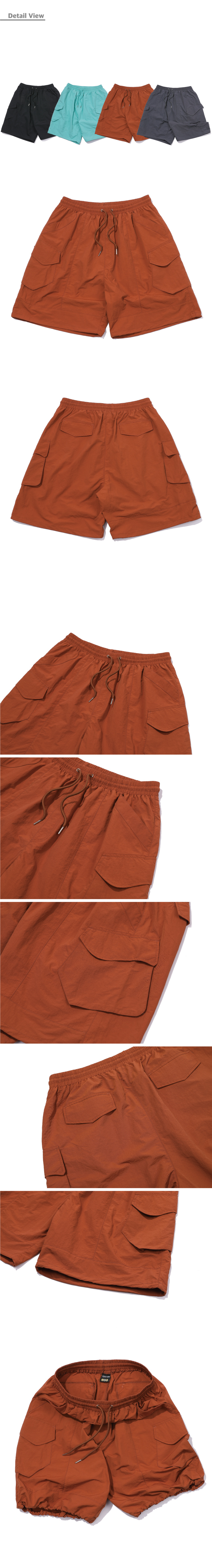BERMUDA CARGO NYLON PANTS - 3 COLORS AS SHOWN