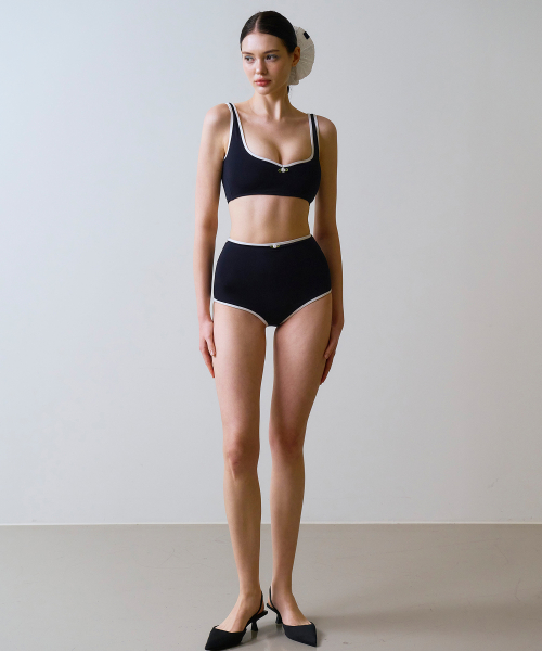 Tini роза Heart Square Bikini Bra (чёрный)