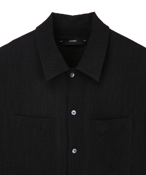 Свободная жатая футболка Black IESH5E412BK