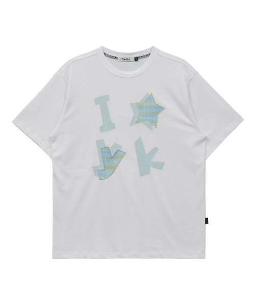 YK Check Applique Half Sleeve T-рубашка белый
