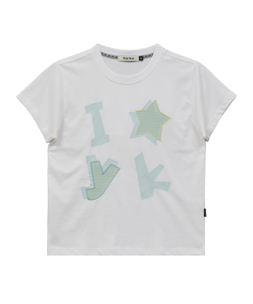 YK Check Applique Half Sleeve T-рубашка белый