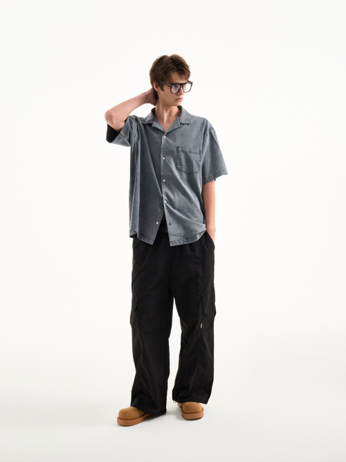Рубашка с открытым воротником deep washing INDIGO