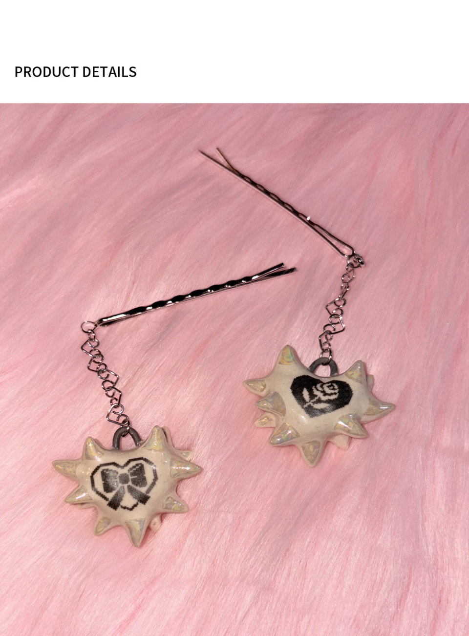 ヘアアクセサリー [Fakiii] SUGASCOOP Heart Spark Drop Hair-pin MUSINSA公式 | FAKIII Fakiii x SUGASCOOP Heart Spark Drop