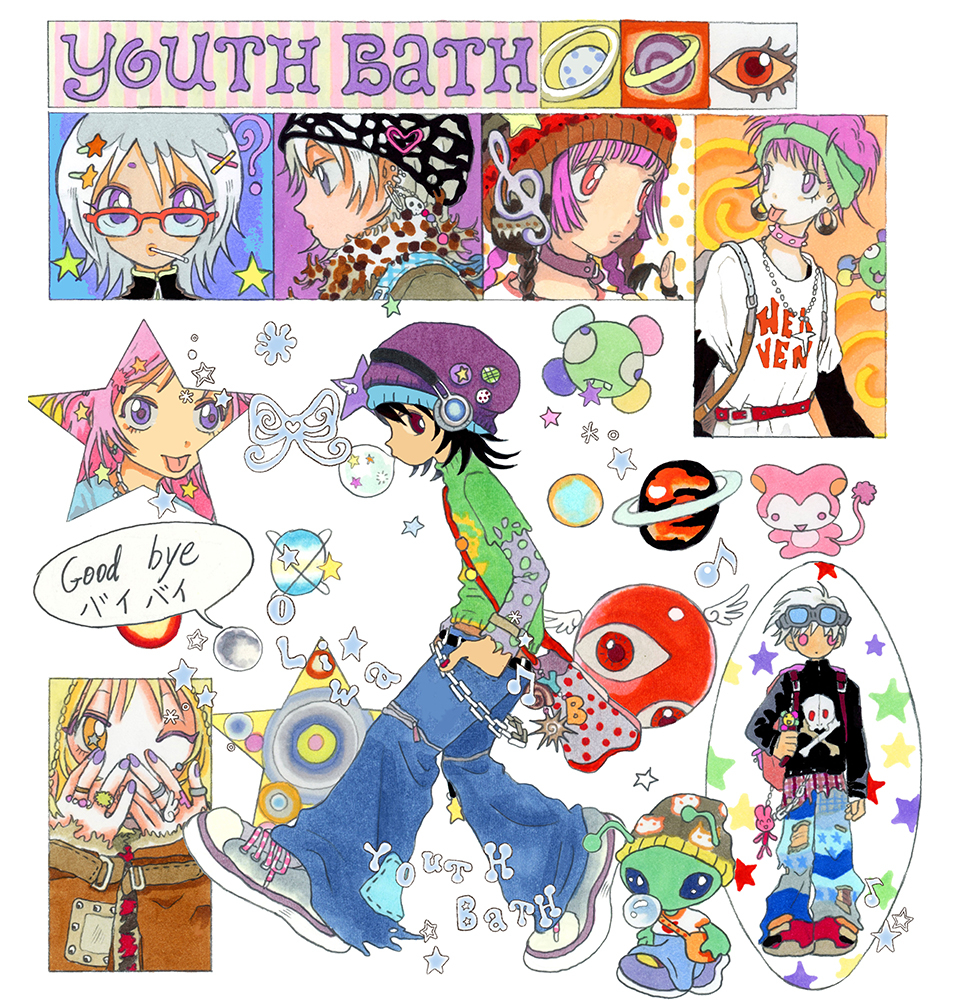 ★YOUTHBATH★ YB X Oliwa Mono Face Graphic Swimsuit YB X Oliwa Mono Face Graphic Swimsuit - youthbath