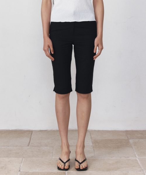 Брюки 3/4 с разрезом, Black