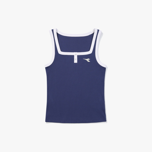 Топ на бретелях с квадратным вырезом Crosscourt BLUE