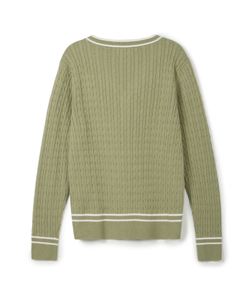 Классический хлопковый кардиган _ Olive Green
