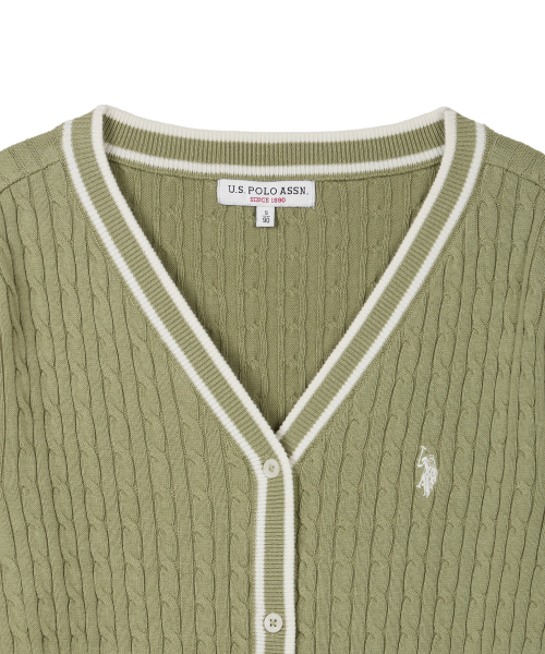 Классический хлопковый кардиган _ Olive Green
