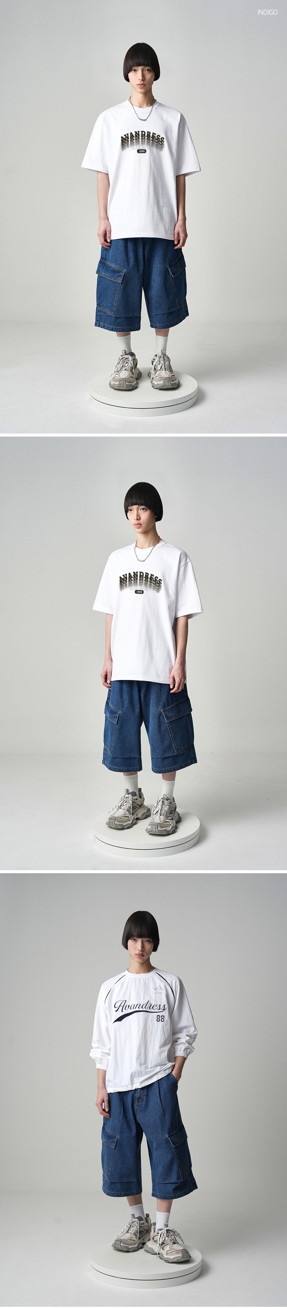 MUSINSA公式 | AVANDRESS Side Big Denim Shorts - 4COL