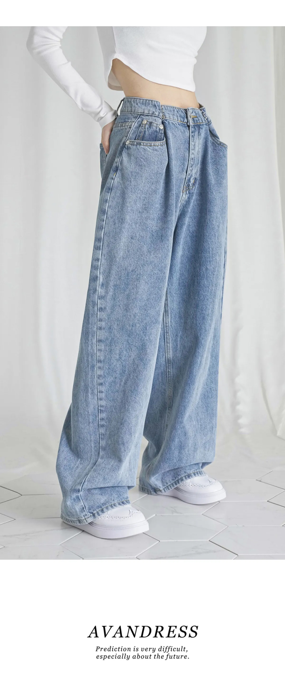 ☆AVANDRESS☆ BUCKLE WIDE DENIM PANTS STONE LIGHTBLUE AD41PT MUSINSA | AVANDRESS BUCKLE WIDE DENIM PANTS STONE LIGHTBLUE