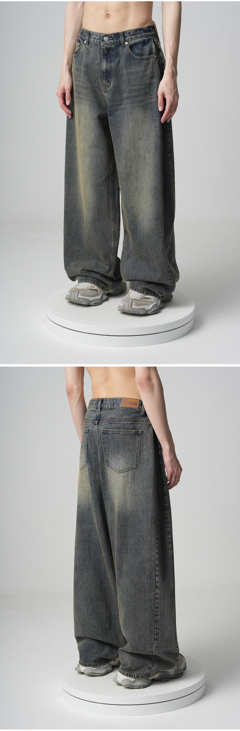 어반드레스(AVANDRESS) Incision Wide Denim Pants - 4COL