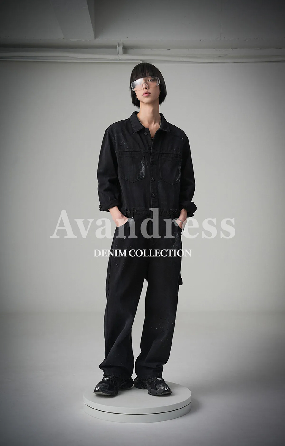 MUSINSA | AVANDRESS POP Pink Brush Denim Pants LIGHT BLUE