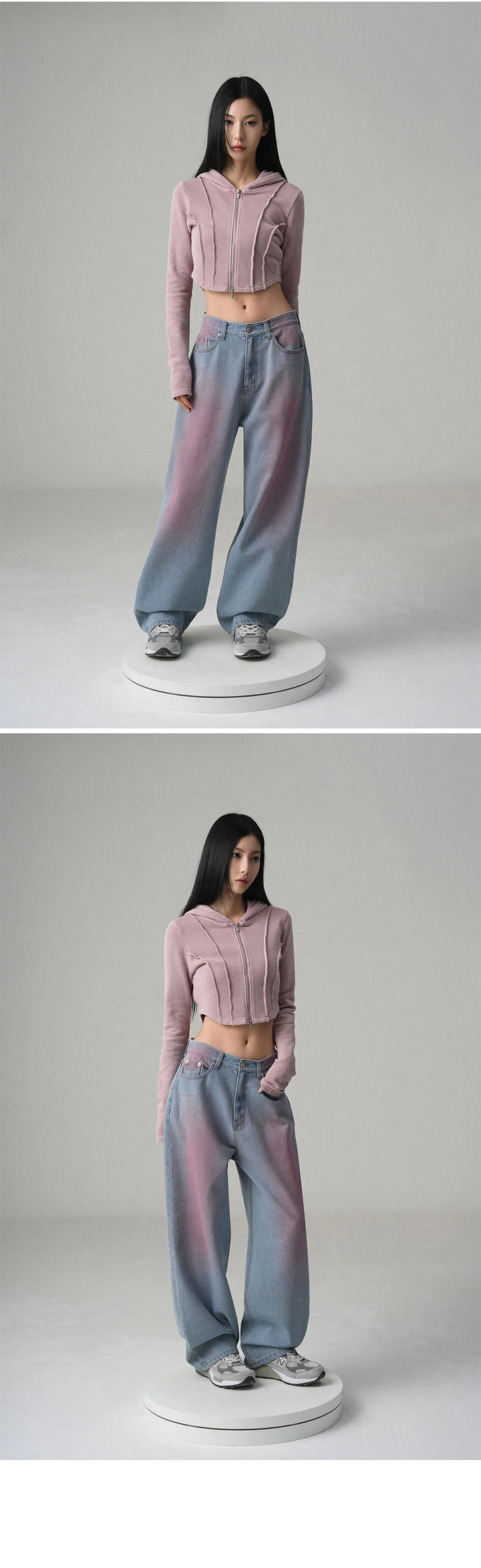 デニム・ジーパン AVANDRESS POP Pink Brush Denim Pants 4BFK788 ☆IVE レイ 着用！！【AVANDRESS】POP Pink Brush Denim Pants