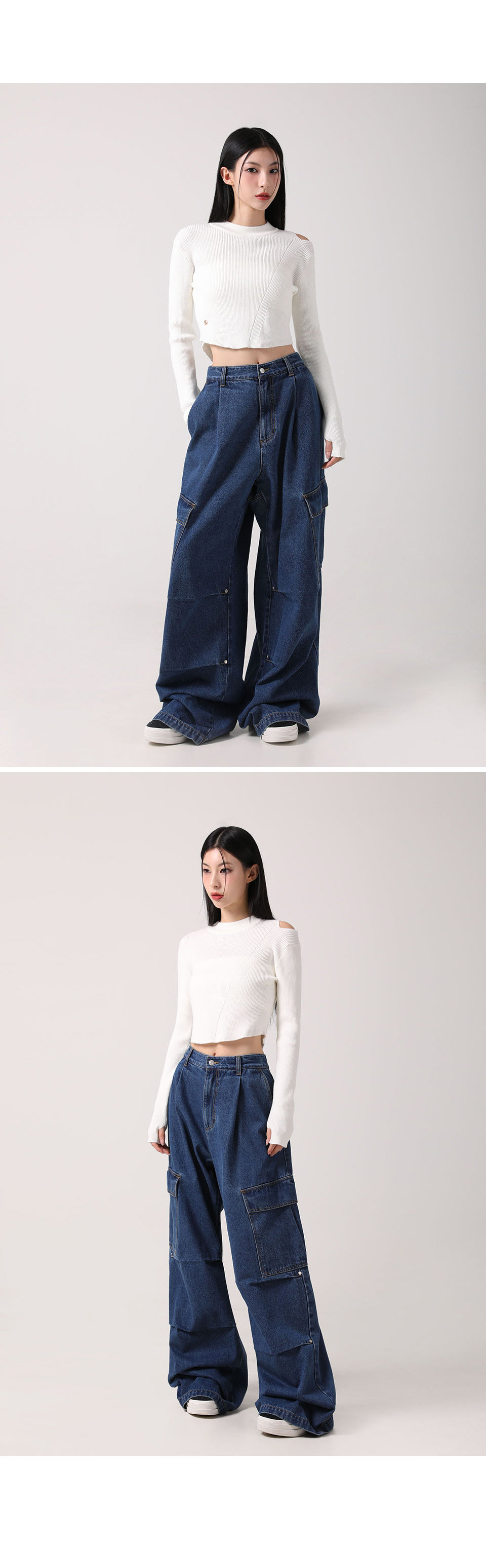 [AVANDRESS] real wide cargo pants★デニム AVANDRESS☆韓国☆人気☆男女兼用☆ real wide cargo pants 2色