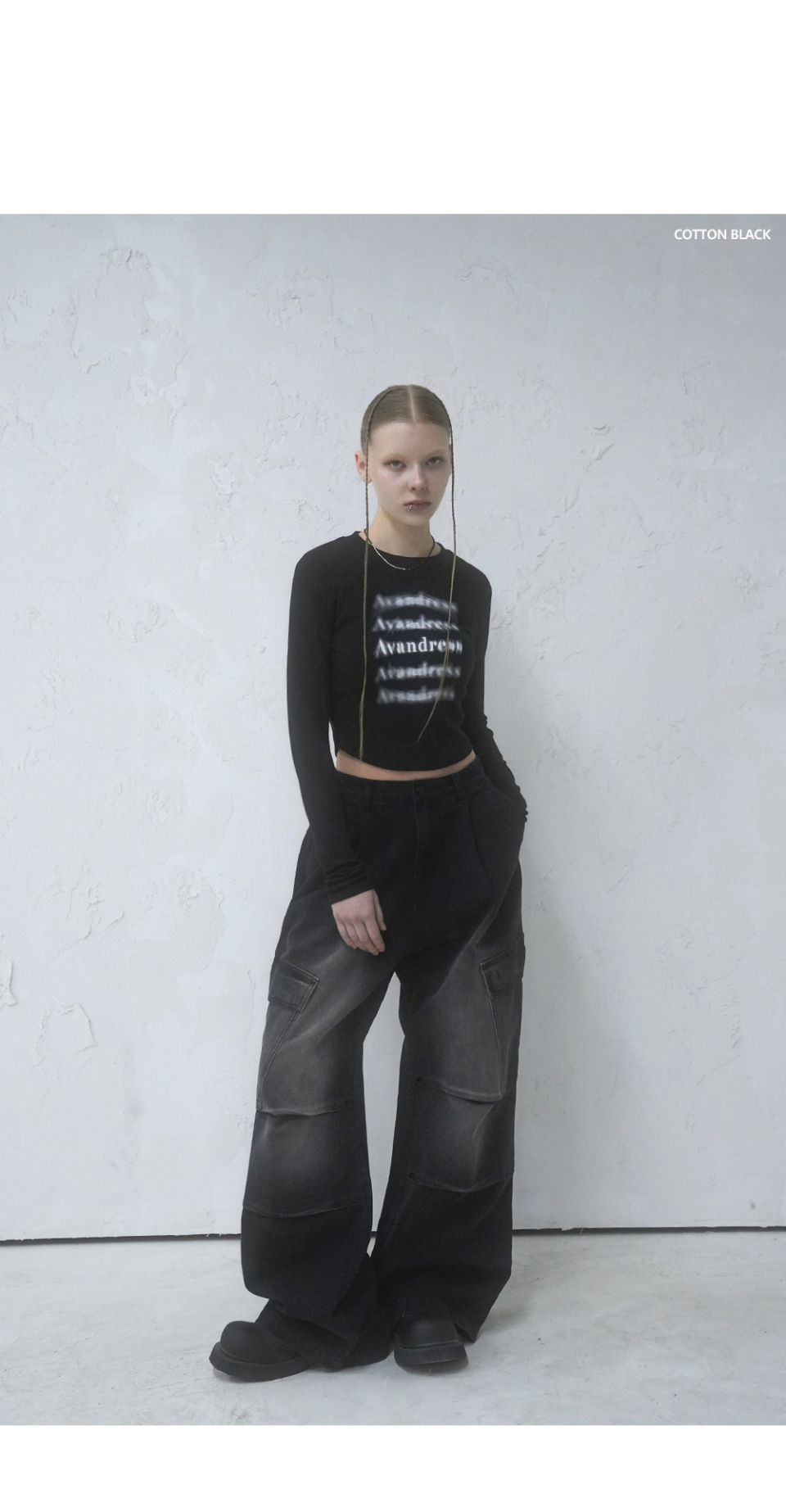 ☆AVANDRESS☆ real wide cargo pants BLACK AV41PT30BK MUSINSA | AVANDRESS Side Big Cargo Pants BLACK
