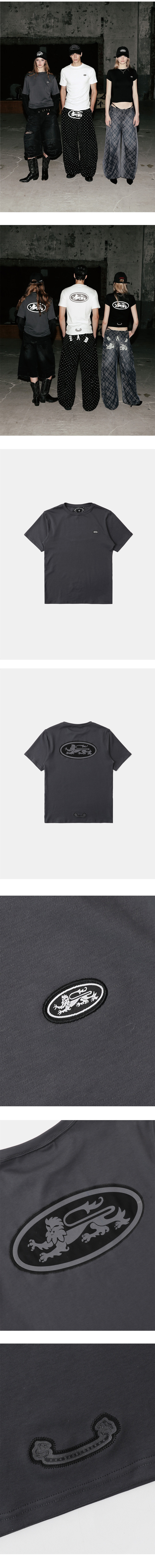 ◆BADBLOOD Tiny Logo Jersey T-Shirt/3色◆ MUSINSA公式 | BADBLOOD Tiny Logo Jersey T-Shirt - Charcoal