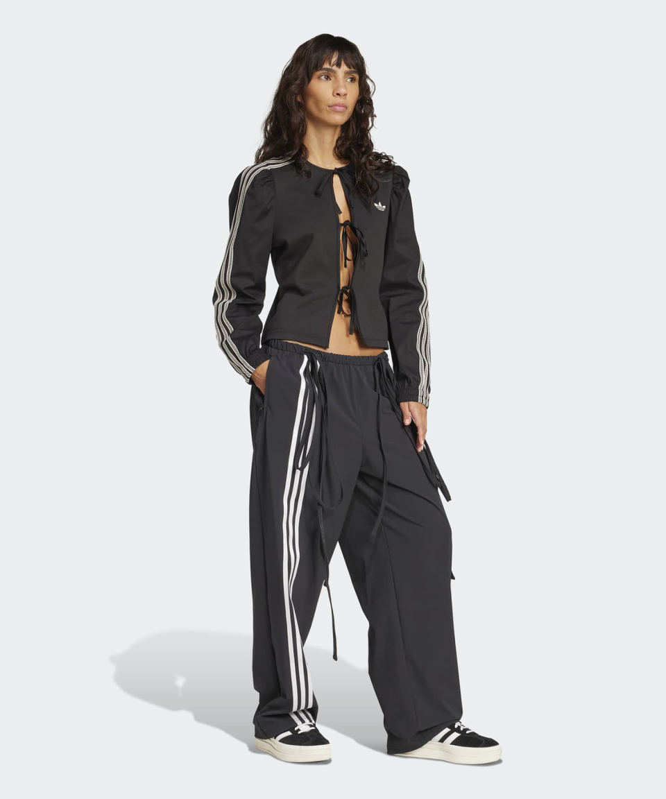 Qoo10] adidas アディダスリボンパラシュートパンツ-ブラ