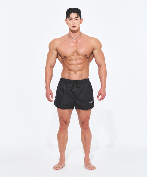 SYMBOL B PIPING WATER SHORTS [BLACK]