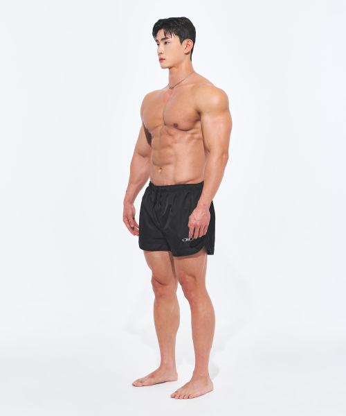 SYMBOL B PIPING WATER SHORTS [BLACK]