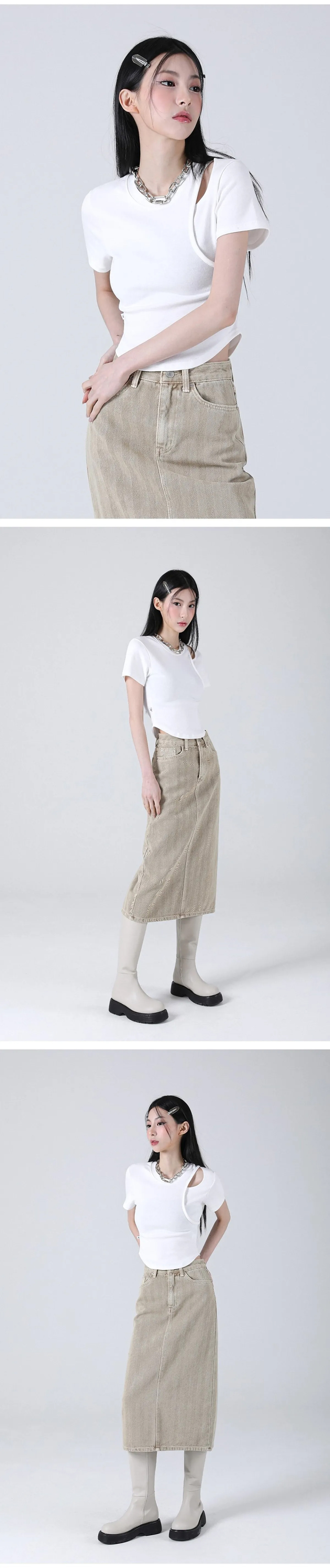 AVANDRESS★韓国★人気★hole-cut crop tee 5色/追跡あり 어반드레스(AVANDRESS) hole-cut crop tee - 5COL - 사이즈