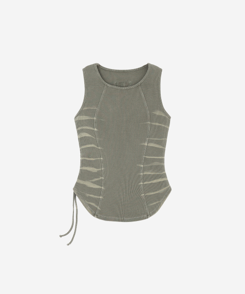 Incision Cat Washing Sleeveless Khaki
