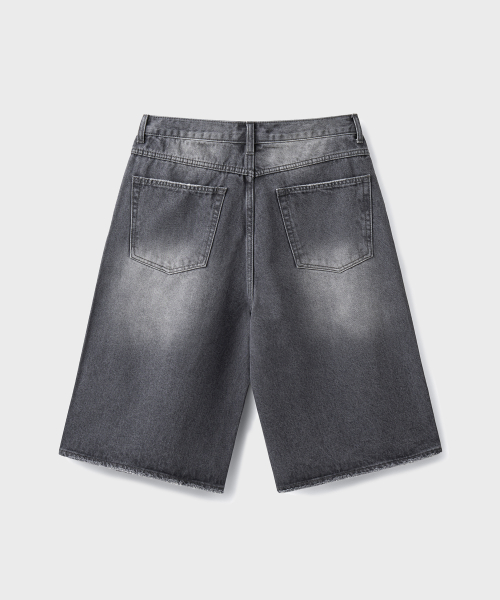 LARGE BERMUDA DENIM SHORTS [WASHED GRAY]