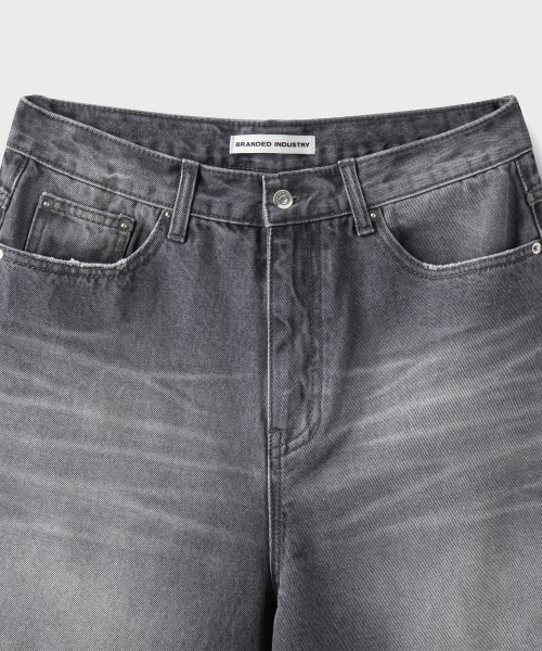 LARGE BERMUDA DENIM SHORTS [WASHED GRAY]