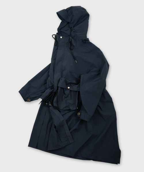 Нейлоновая парка-фиштейл с капюшоном - NAVY