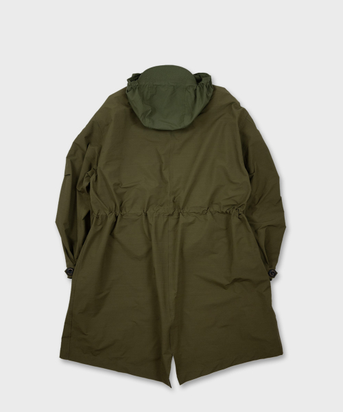 Нейлоновая парка-фиштейл с капюшоном - OLIVE