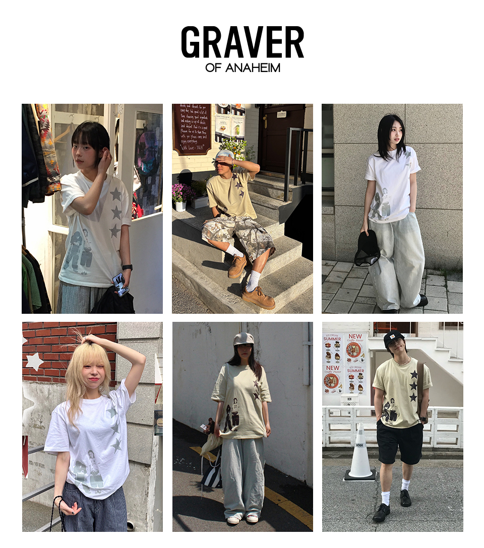 MUSINSA | GRAVER [UNISEX]STAR3 Short Sleeve T-shirt_7 colors
