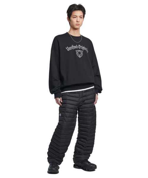 CREPE DUCK DOWN PADDED PANTS - BLACK