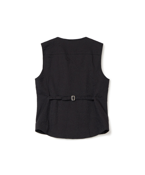 flower jacquard belted vest_woman (black)