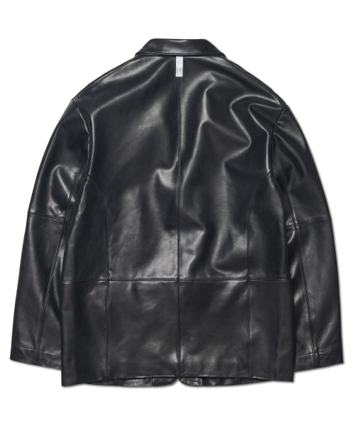NM LEATHER BLAZER - BLACK