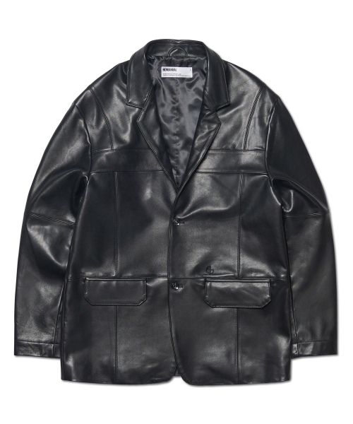 NM LEATHER BLAZER - BLACK