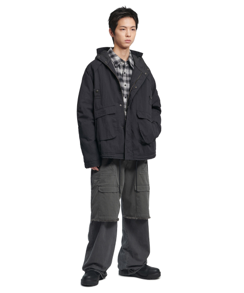 HOODED FLIGHT JUMPER - BLACK