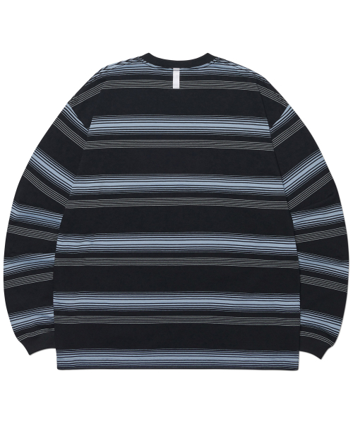 NM STRIPED LONG SLEEVE TEE - BLACK
