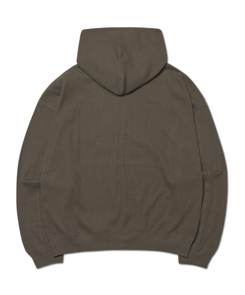 NM WAFFLE HOODED ZIP-UP - CHARCOAL