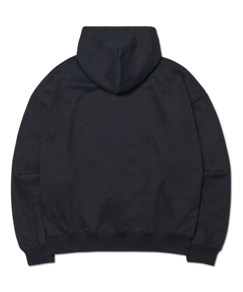 B.A HOODED ZIP-UP - BLACK
