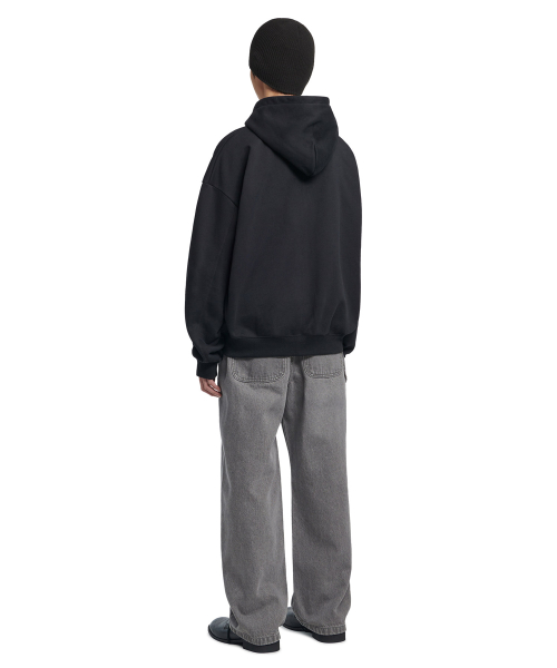B.A HOODED ZIP-UP - BLACK