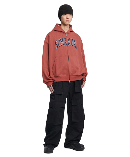 B.A HOODED ZIP-UP - BURGUNDY