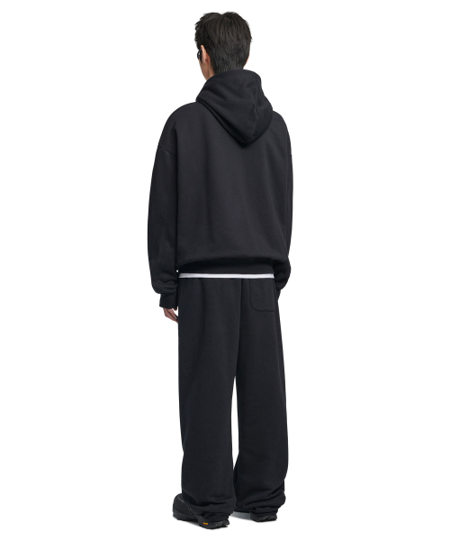 OVERLAY LOGO HOODED ZIP-UP - BLACK