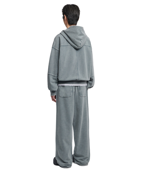 C.A VINTAGE HOODED ZIP-UP - WASHED GRAY